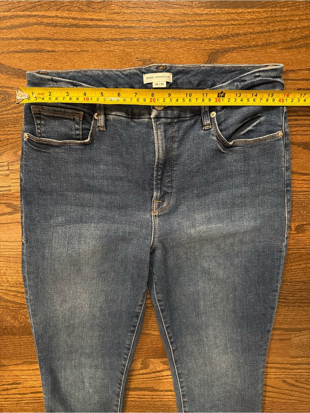 Good American Skinny Jeans Women’s Size 12 Indigo Blue Stretch Denim - Picture 4 of 6